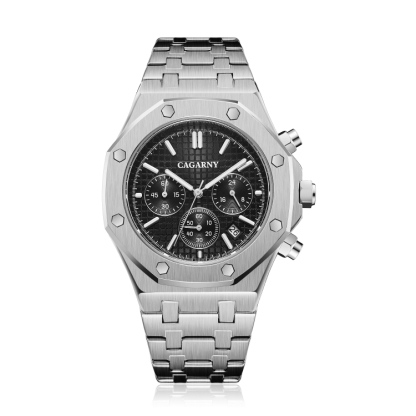 CAGARNY 6835 Men Simple Quartz Steel Band Watch-TIME.SHOP