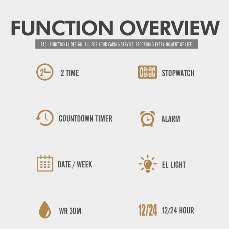 SKMEI 1882 Multifunctional Men 30M Waterproof Luminous Stainless Steel Digital Wrist Watch-TIME.SHOP