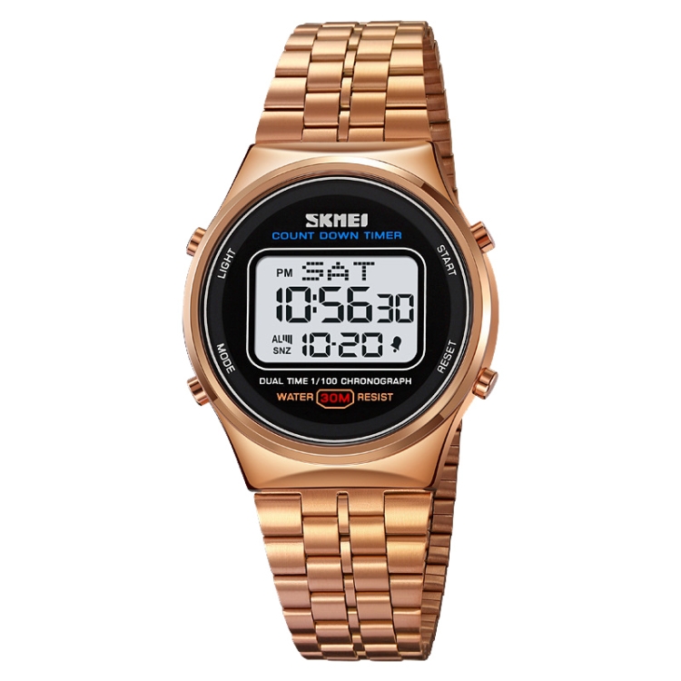 SKMEI 1882 Multifunctional Men 30M Waterproof Luminous Stainless Steel Digital Wrist Watch-TIME.SHOP