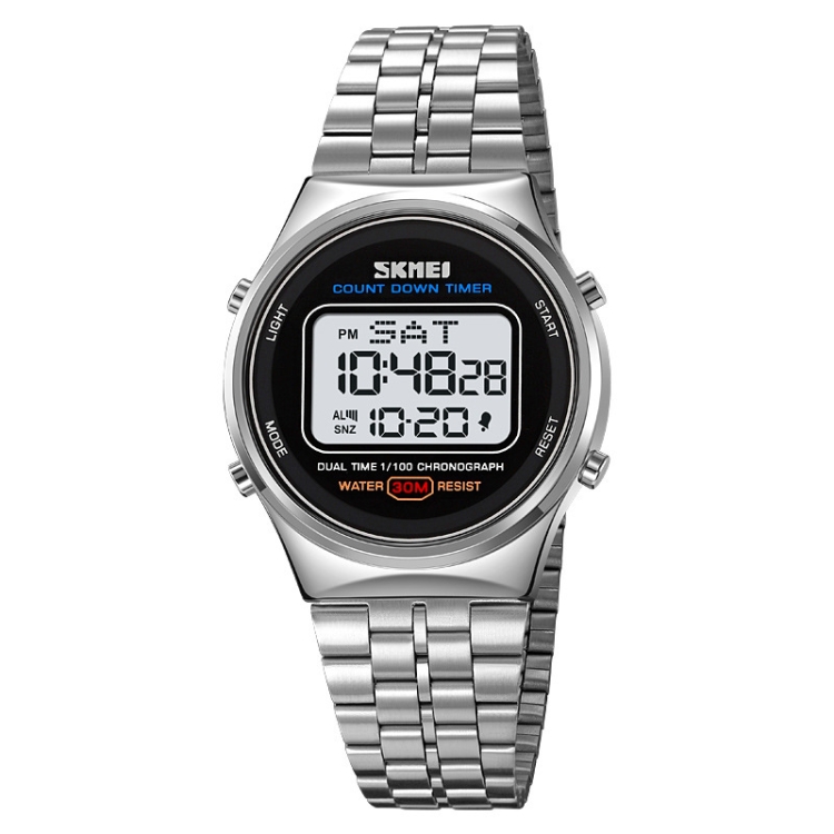 SKMEI 1882 Multifunctional Men 30M Waterproof Luminous Stainless Steel Digital Wrist Watch-TIME.SHOP