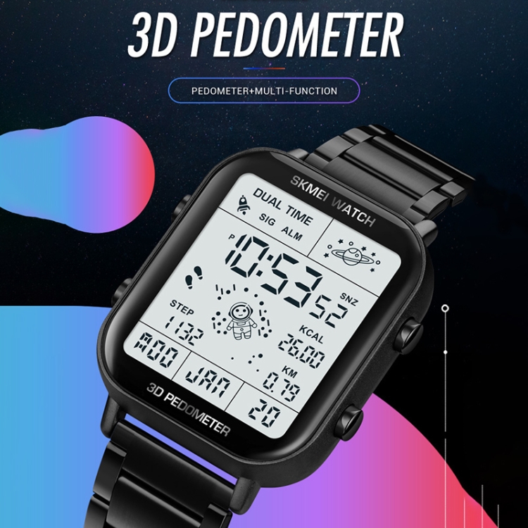 SKMEI 1888 Multifunctional Men 30M Waterproof Sports Stainless Steel Digital Wrist Watch-TIME.SHOP