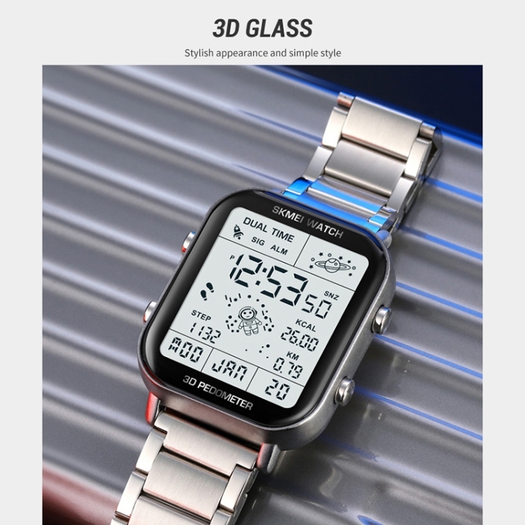 SKMEI 1888 Multifunctional Men 30M Waterproof Sports Stainless Steel Digital Wrist Watch-TIME.SHOP