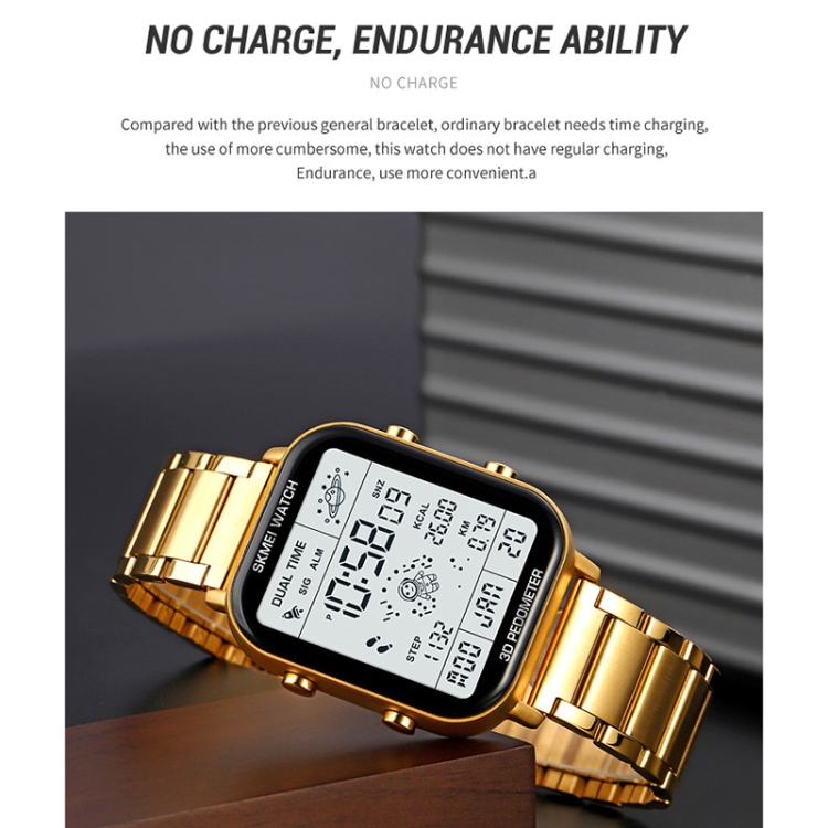 SKMEI 1888 Multifunctional Men 30M Waterproof Sports Stainless Steel Digital Wrist Watch-TIME.SHOP