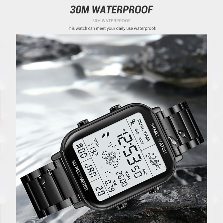 SKMEI 1888 Multifunctional Men 30M Waterproof Sports Stainless Steel Digital Wrist Watch-TIME.SHOP