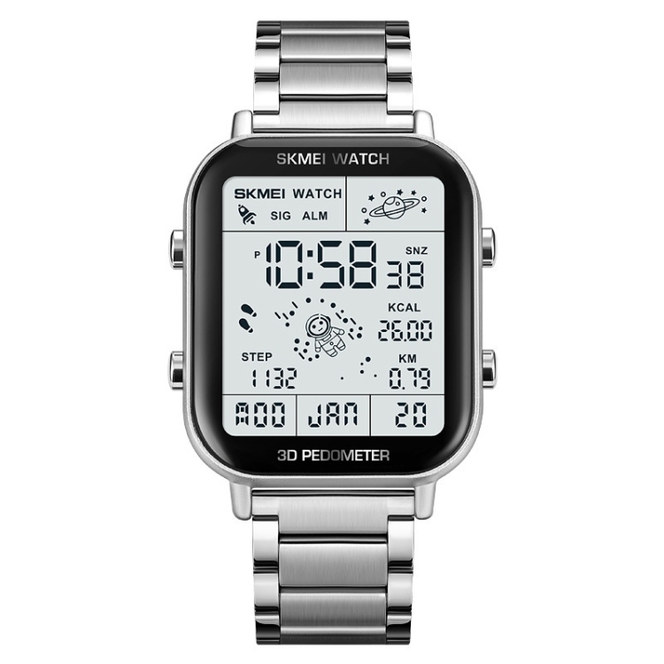 SKMEI 1888 Multifunctional Men 30M Waterproof Sports Stainless Steel Digital Wrist Watch-TIME.SHOP
