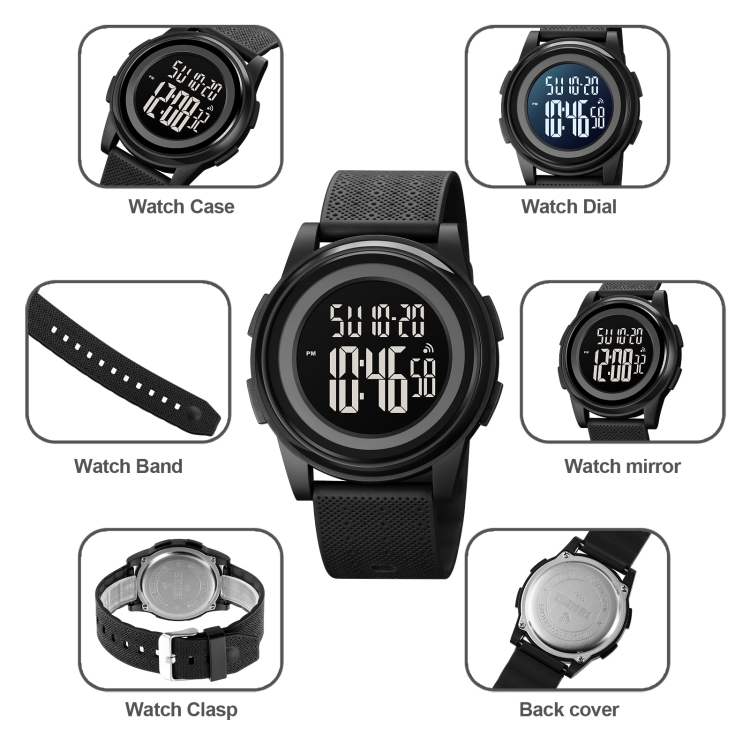 SKMEI 1895 Multifunctional Men Outdoor 50M Waterproof Luminous Digital Wrist Watch-TIME.SHOP
