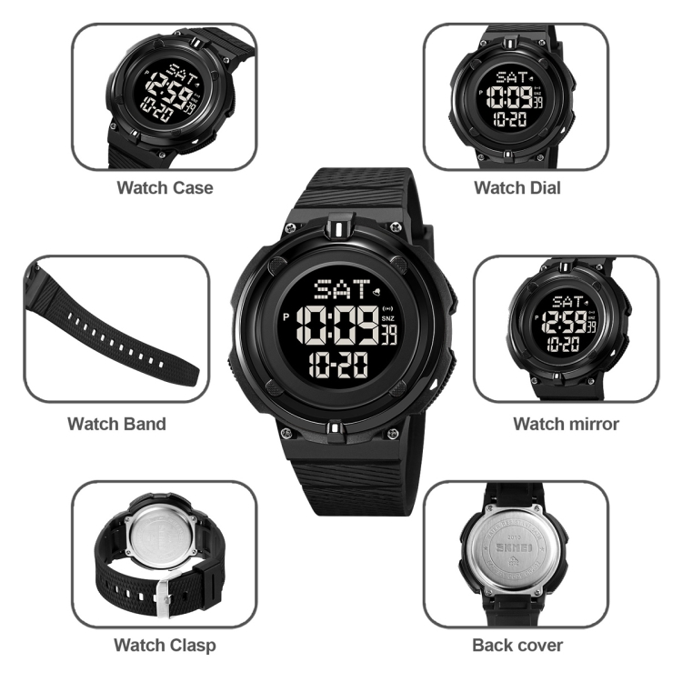 SKMEI 2010 Multifunctional Men 50M Waterproof Luminous Digital Wrist Watch-TIME.SHOP