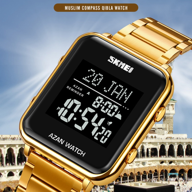 SKMEI 2064 Multifunctional Muslim Worships Compass Luminous Digital Wrist Watch-TIME.SHOP
