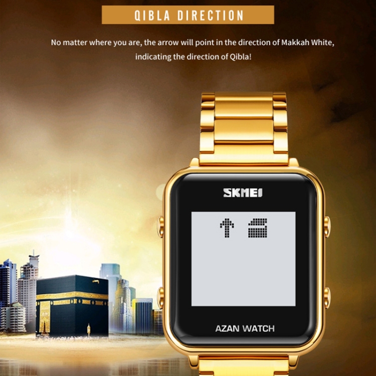 SKMEI 2064 Multifunctional Muslim Worships Compass Luminous Digital Wrist Watch-TIME.SHOP