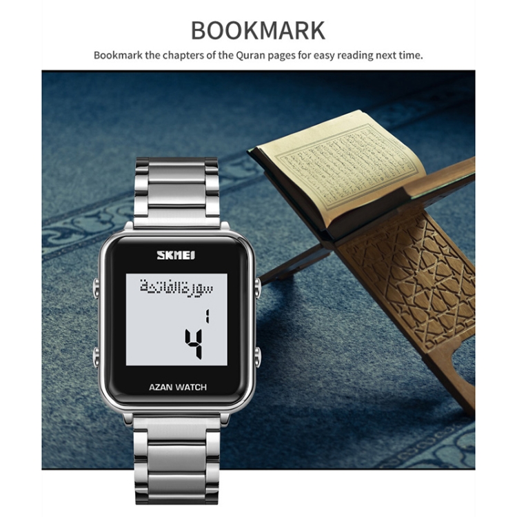 SKMEI 2064 Multifunctional Muslim Worships Compass Luminous Digital Wrist Watch-TIME.SHOP