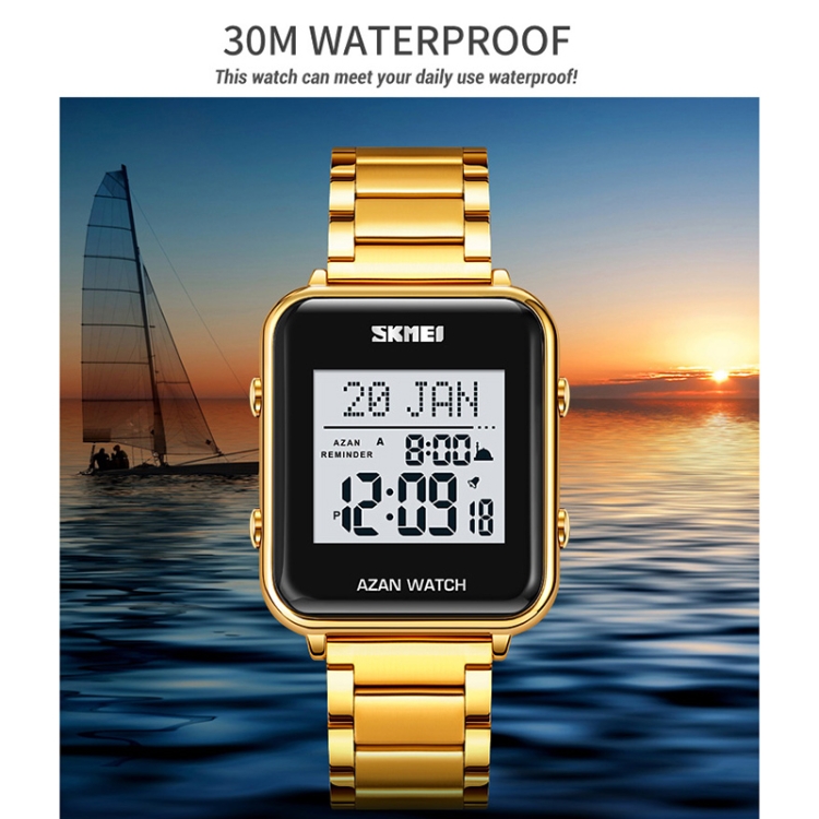 SKMEI 2064 Multifunctional Muslim Worships Compass Luminous Digital Wrist Watch-TIME.SHOP