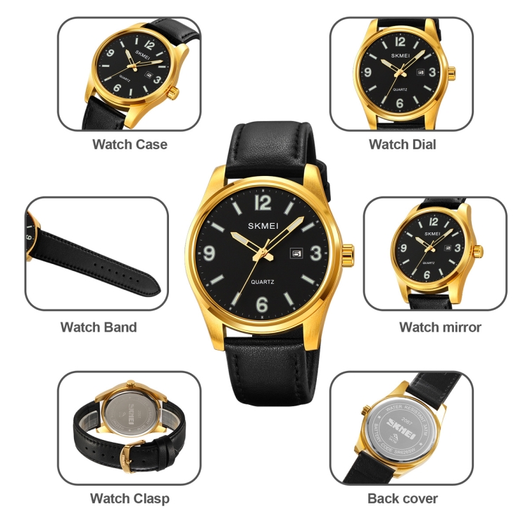 SKMEI 2067 Men Business Casual Style Outdoor 50M Waterproof Quartz Digital Wrist Watch-TIME.SHOP