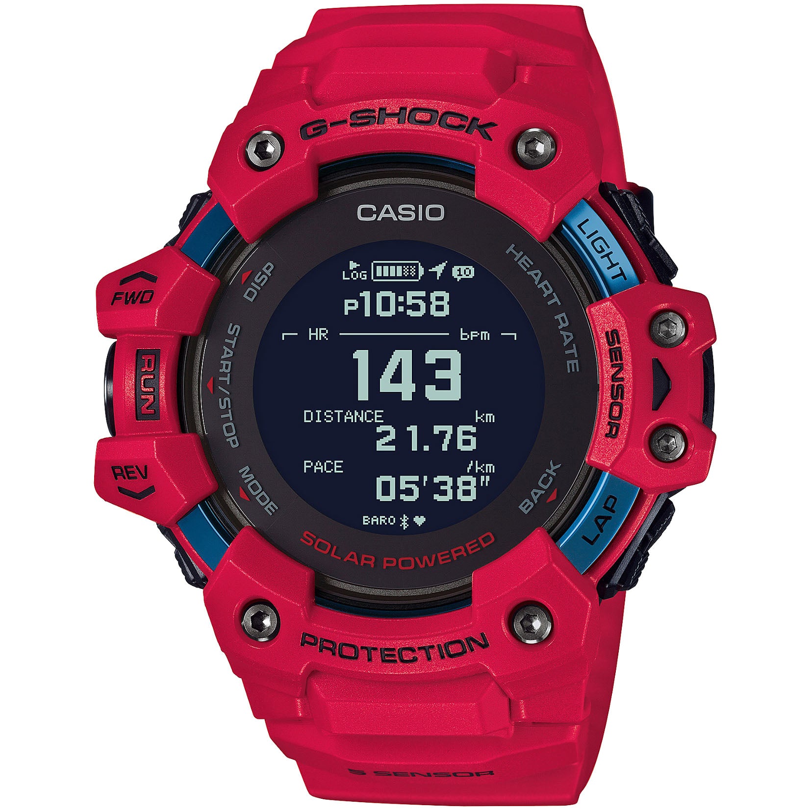G-Shock GBDH1000 Heart-Rate Monitor Smartwatch All Red-TIME.SHOP