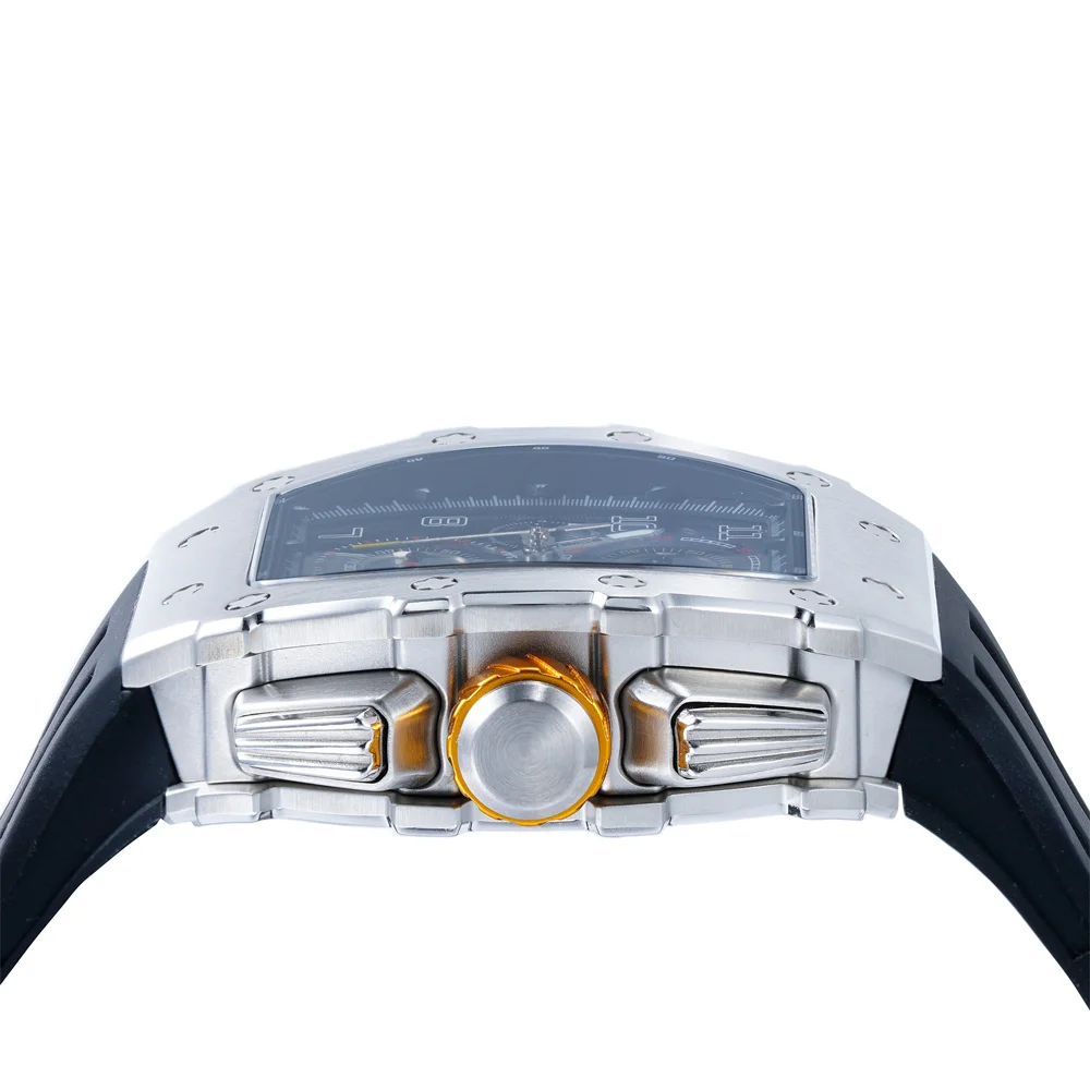 Wholesale Male Quartz Luxury Chronograph Wristwatches With Luminous Reloj Personalizado Silicone Watch Strap Black Man Watches-TIME.SHOP