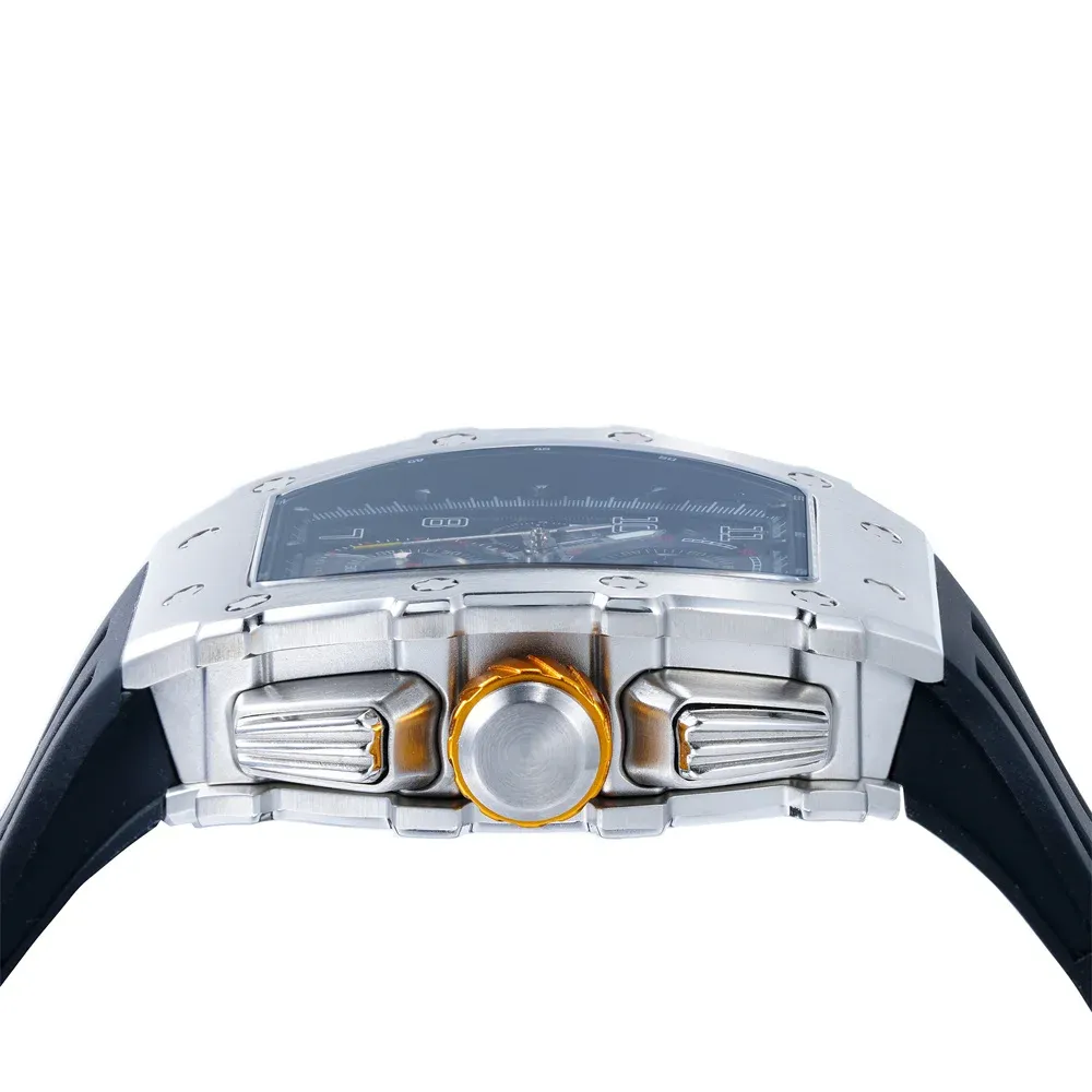 Wholesale Male Quartz Luxury Chronograph Wristwatches With Luminous Reloj Personalizado Silicone Watch Strap Black Man Watches-TIME.SHOP