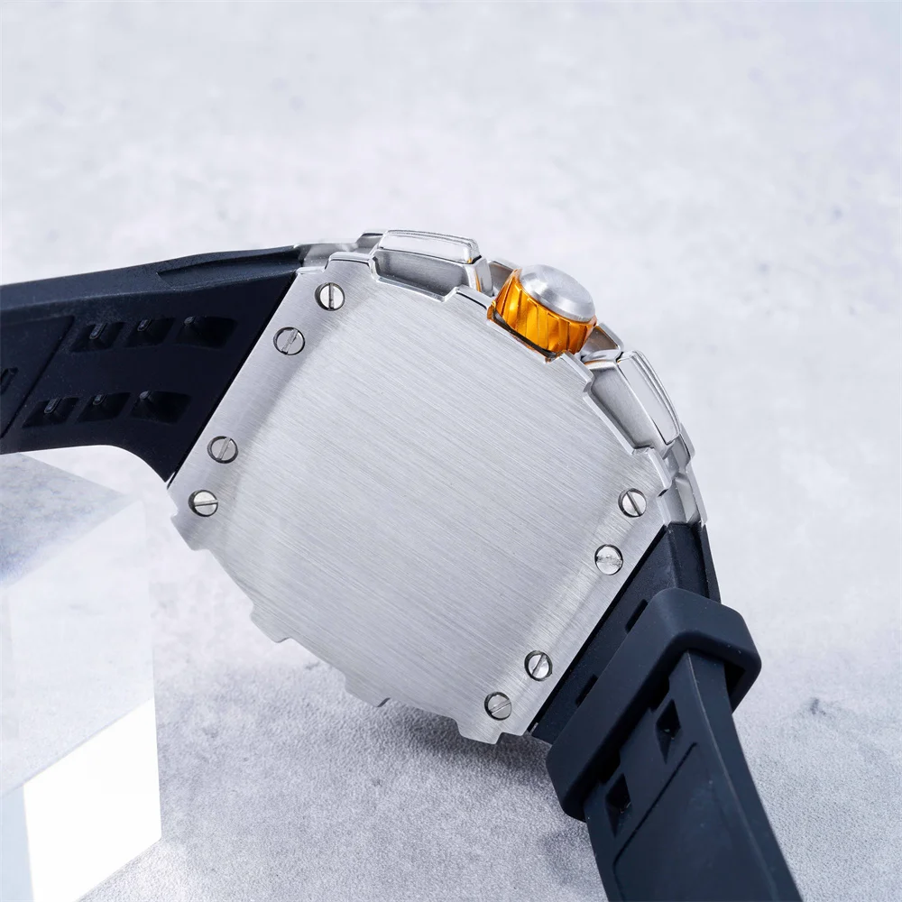 Wholesale Male Quartz Luxury Chronograph Wristwatches With Luminous Reloj Personalizado Silicone Watch Strap Black Man Watches-TIME.SHOP