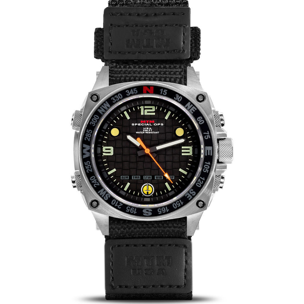 MTM Special Ops Steel Silencer Watch | Silver/Ballistic Velcro I-TIME.SHOP