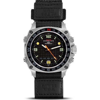 MTM Special Ops Steel Silencer Watch | Silver/Ballistic Velcro I-TIME.SHOP