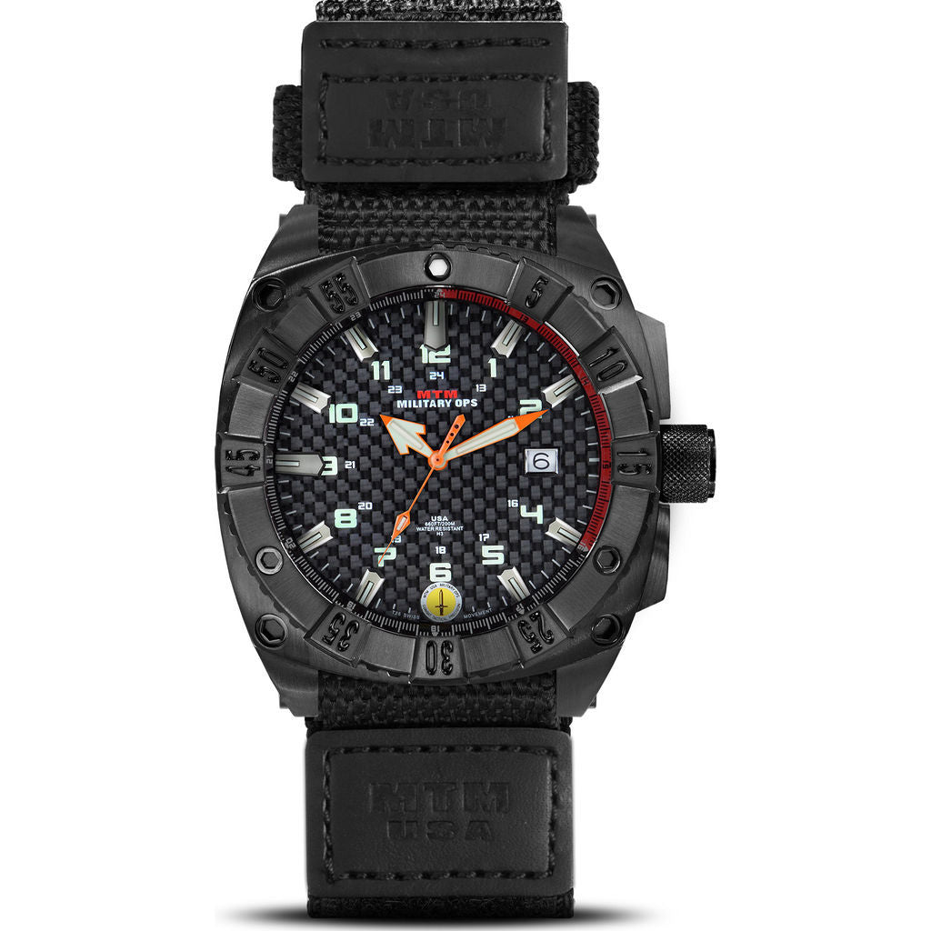 MTM Special Ops Steel Warrior Watch | Black/Black/Ballistic Velcro I-TIME.SHOP