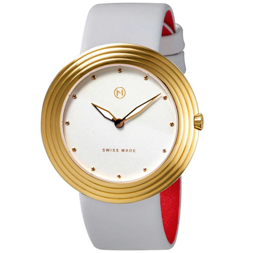 Nove Streamliner 40mm Gold White-TIME.SHOP