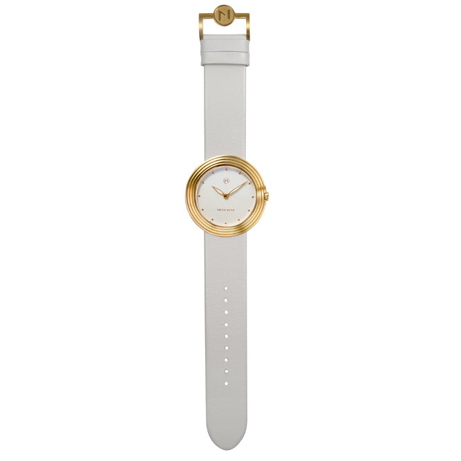 Nove Streamliner 40mm Gold White-TIME.SHOP