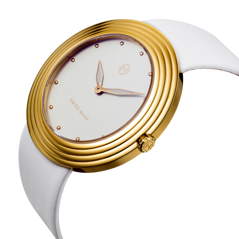 Nove Streamliner 40mm Gold White-TIME.SHOP