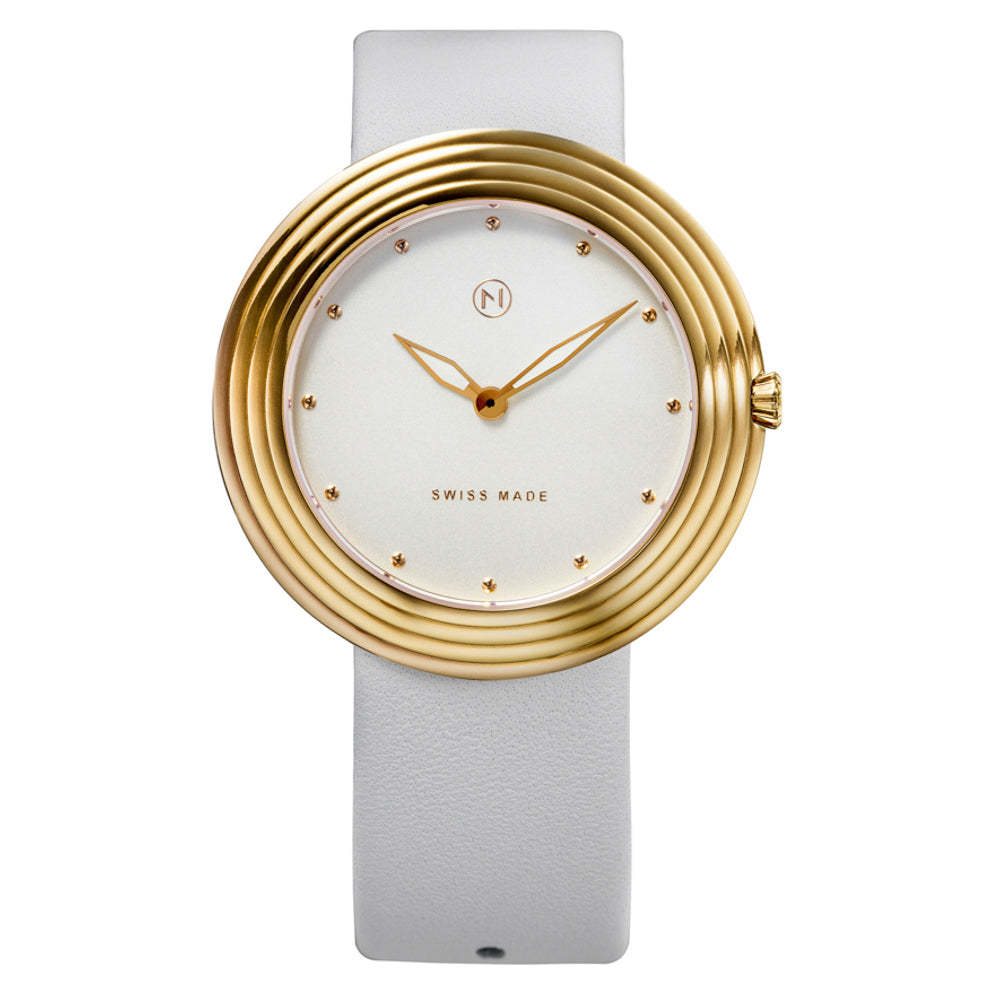 Nove Streamliner 40mm Gold White-TIME.SHOP