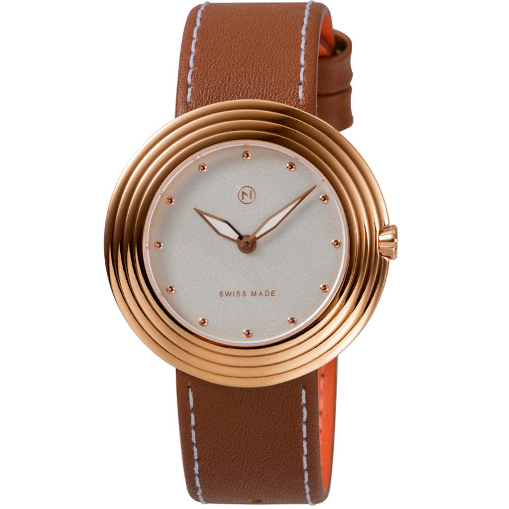Nove Streamliner 40mm Brown White-TIME.SHOP