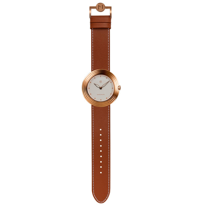 Nove Streamliner 40mm Brown White-TIME.SHOP