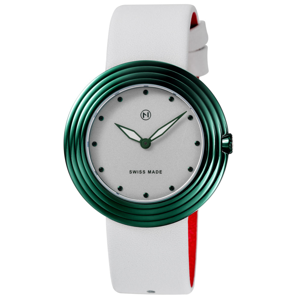 Nove Streamliner 40mm White Green-TIME.SHOP