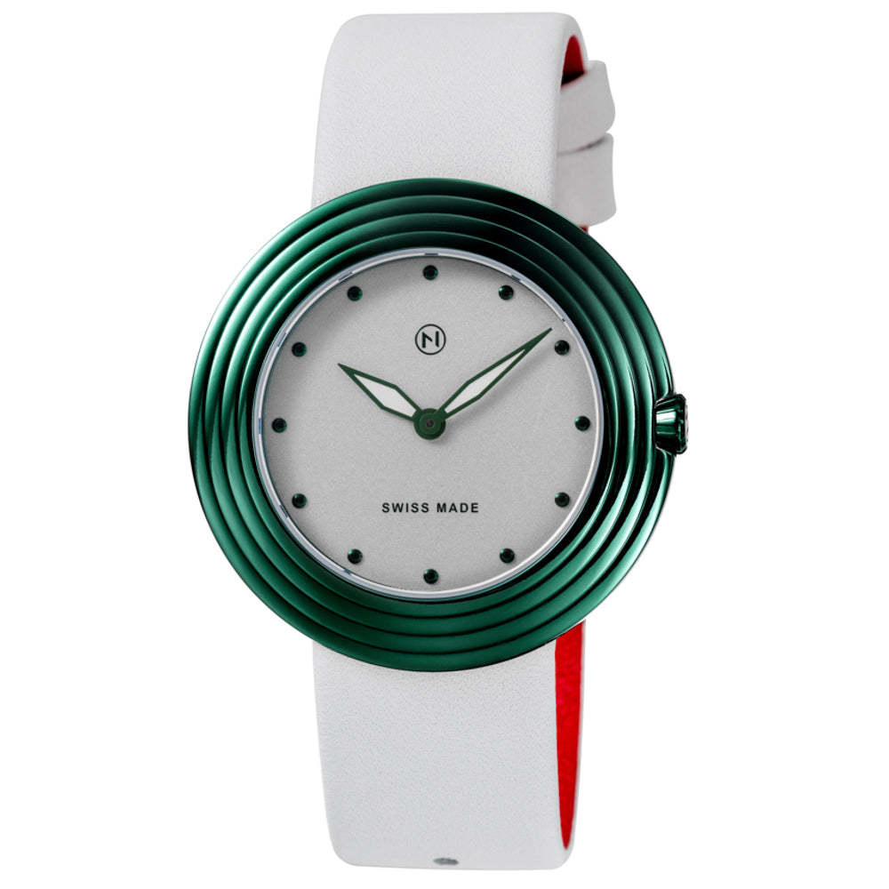 Nove Streamliner 40mm White Green-TIME.SHOP