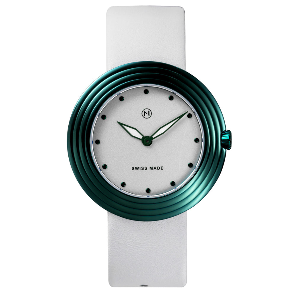 Nove Streamliner 40mm White Green-TIME.SHOP