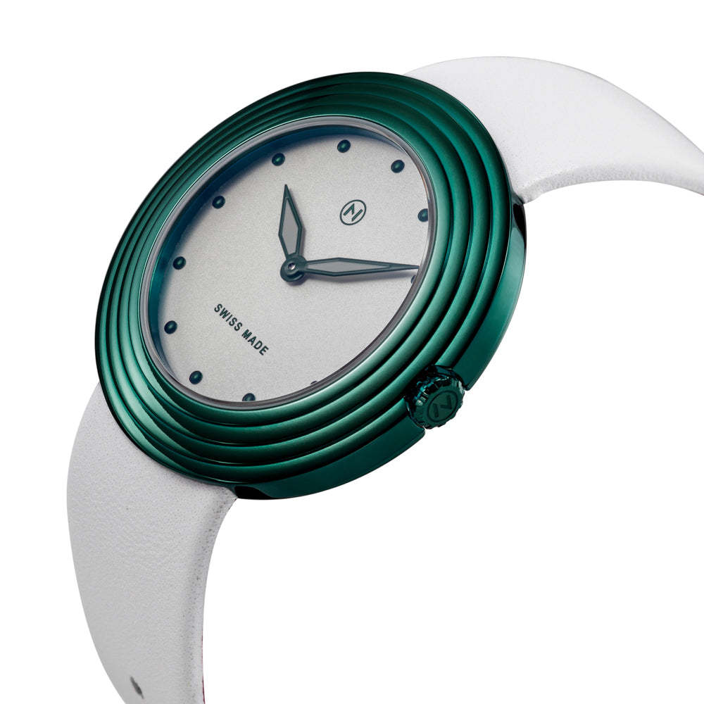Nove Streamliner 40mm White Green-TIME.SHOP
