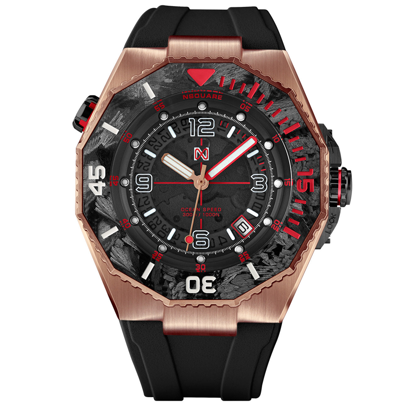 Nsquare Ocean Speed Diver Swiss Automatic Rose Gold-TIME.SHOP