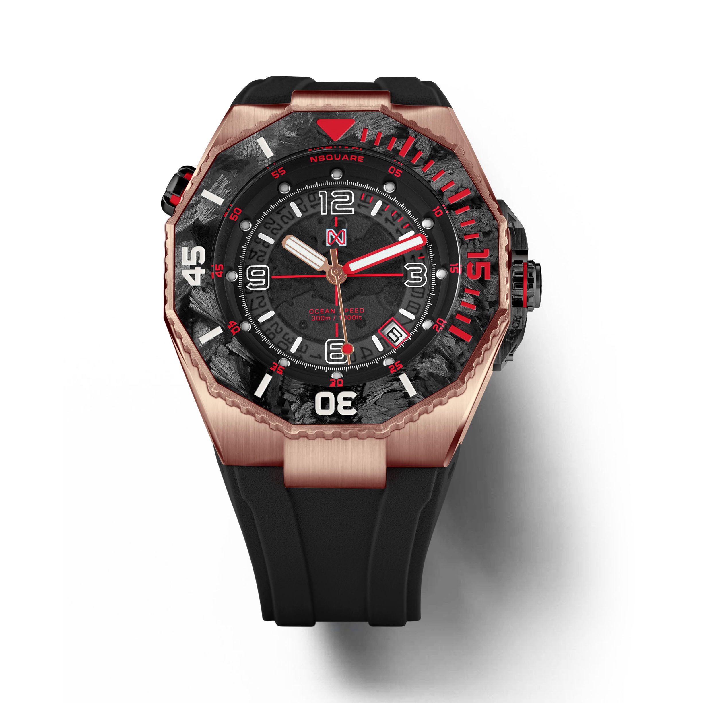 Nsquare Ocean Speed Diver Swiss Automatic Rose Gold-TIME.SHOP