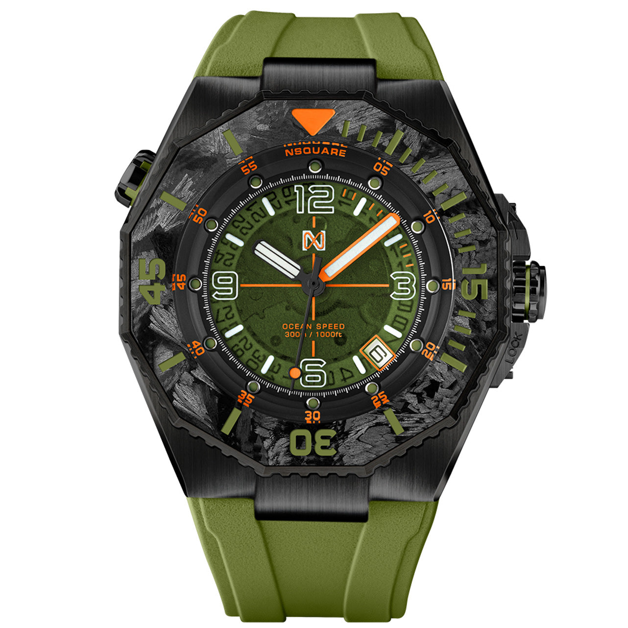 Nsquare Ocean Speed Diver Swiss Automatic Green-TIME.SHOP