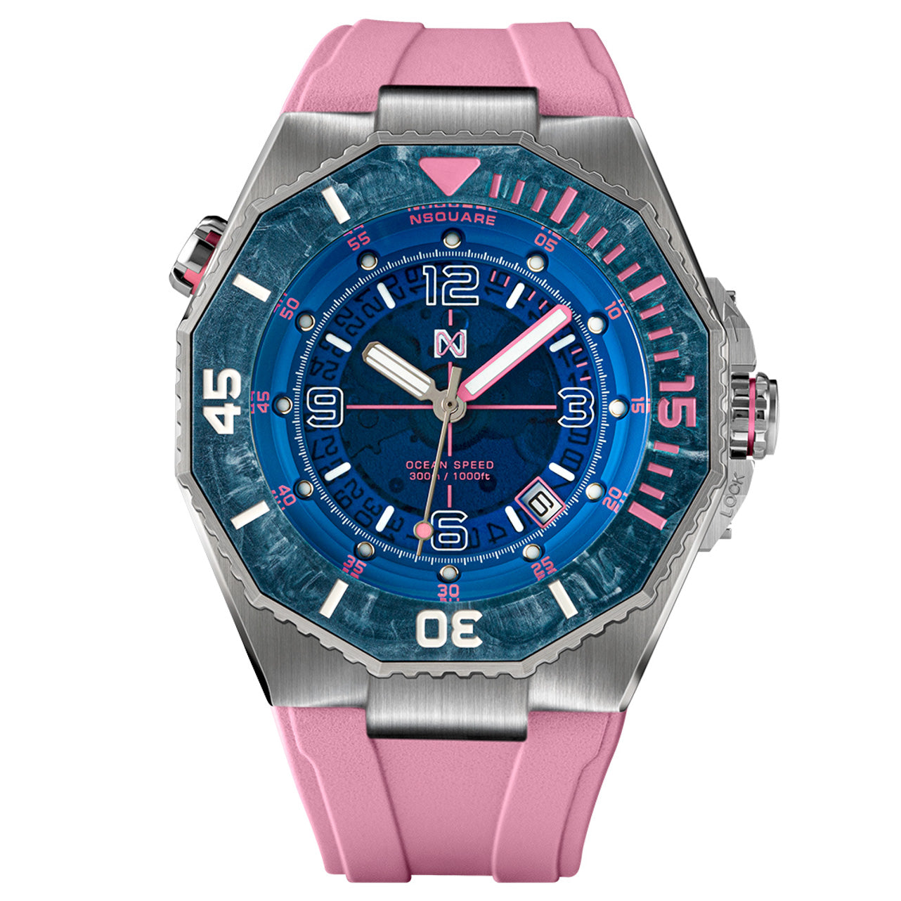 Nsquare Ocean Speed Diver Swiss Automatic Pink-TIME.SHOP