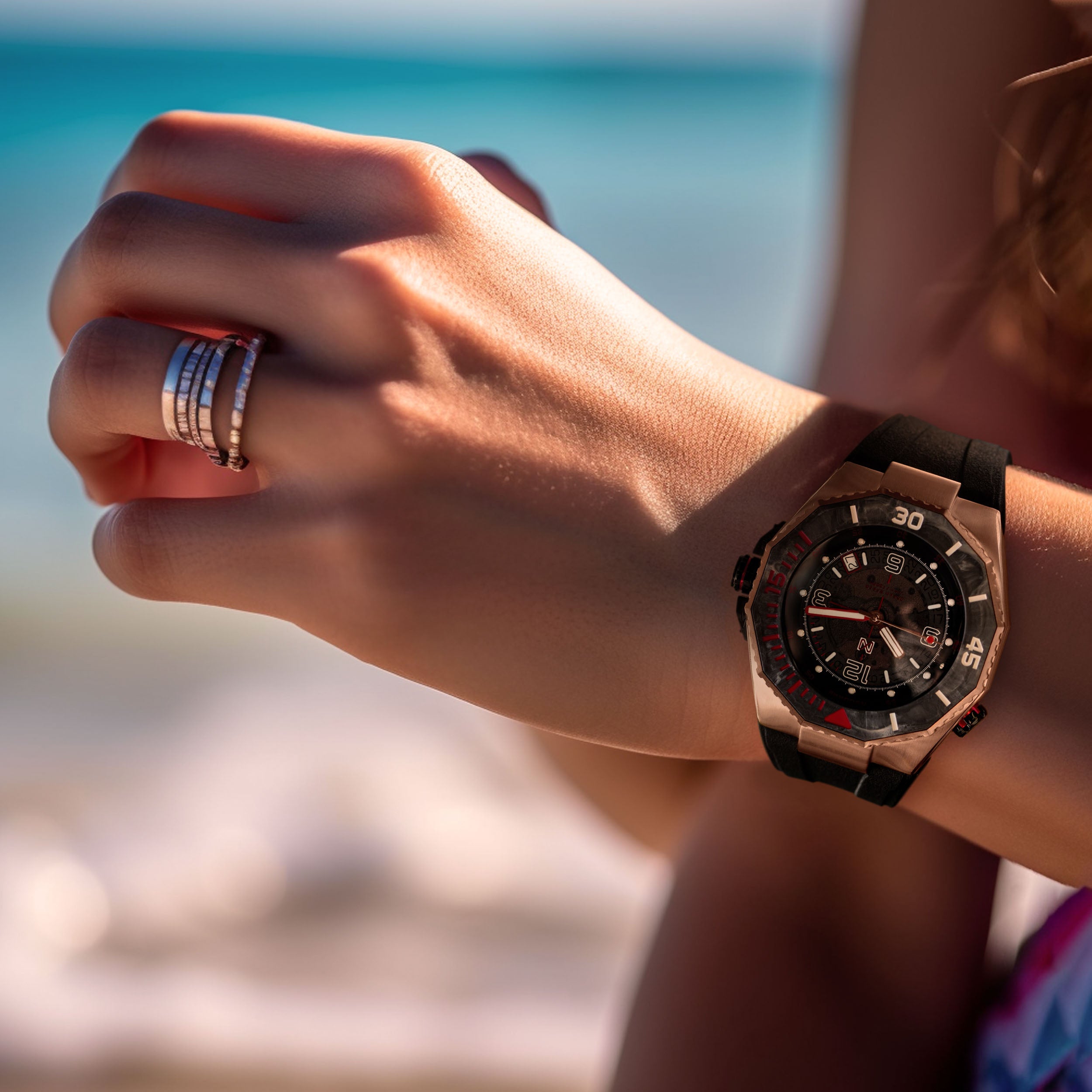 Nsquare Ocean Speed Diver Swiss Automatic Rose Gold-TIME.SHOP