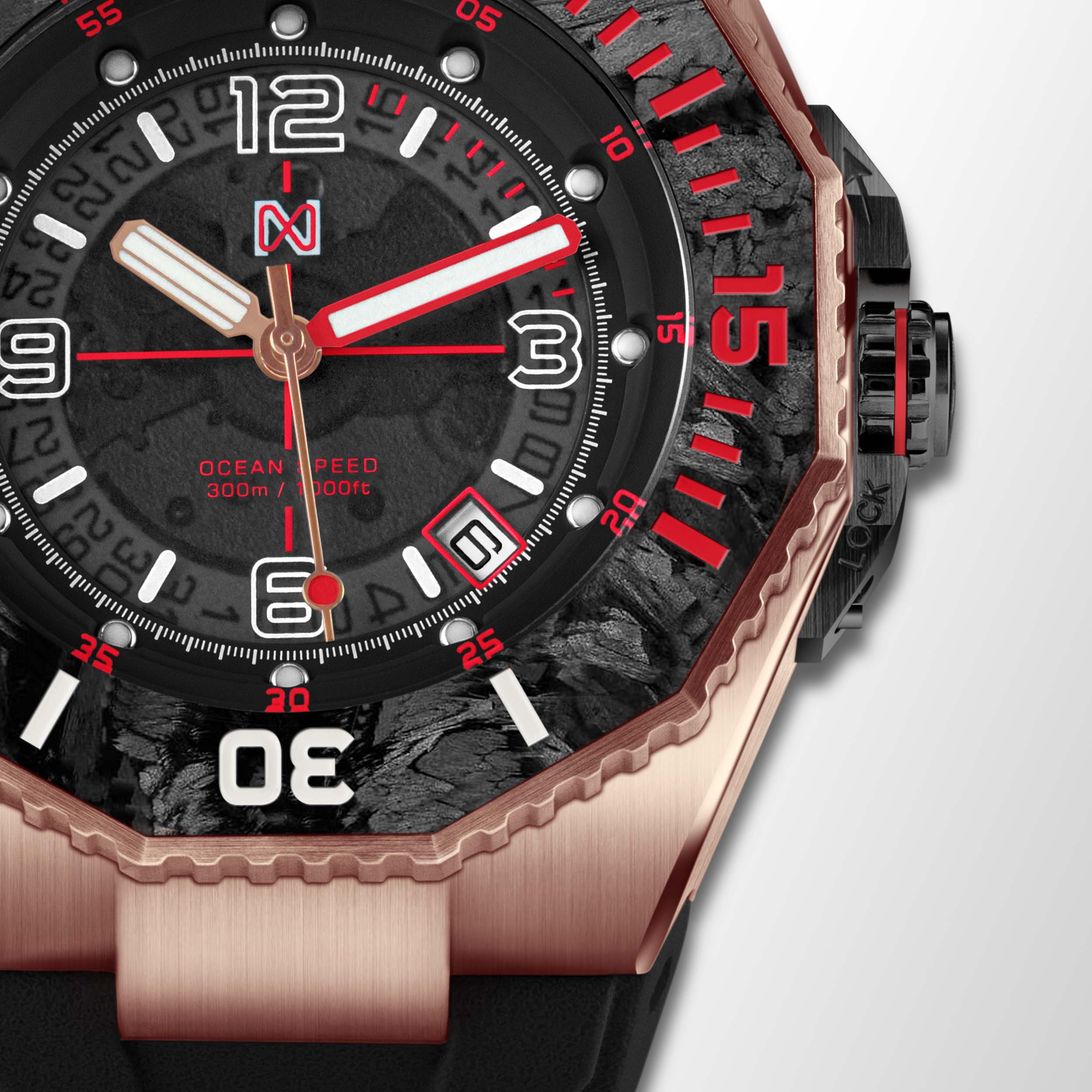 Nsquare Ocean Speed Diver Swiss Automatic Rose Gold-TIME.SHOP