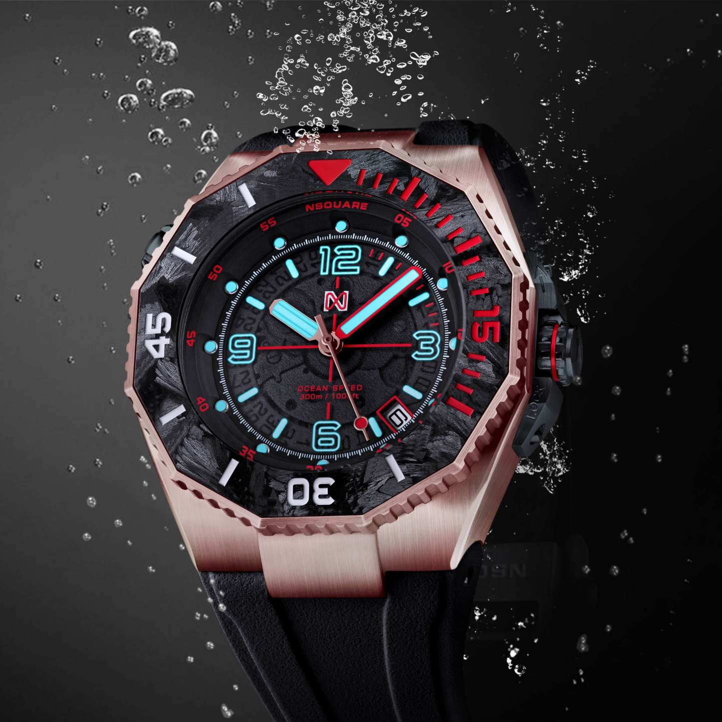Nsquare Ocean Speed Diver Swiss Automatic Rose Gold-TIME.SHOP
