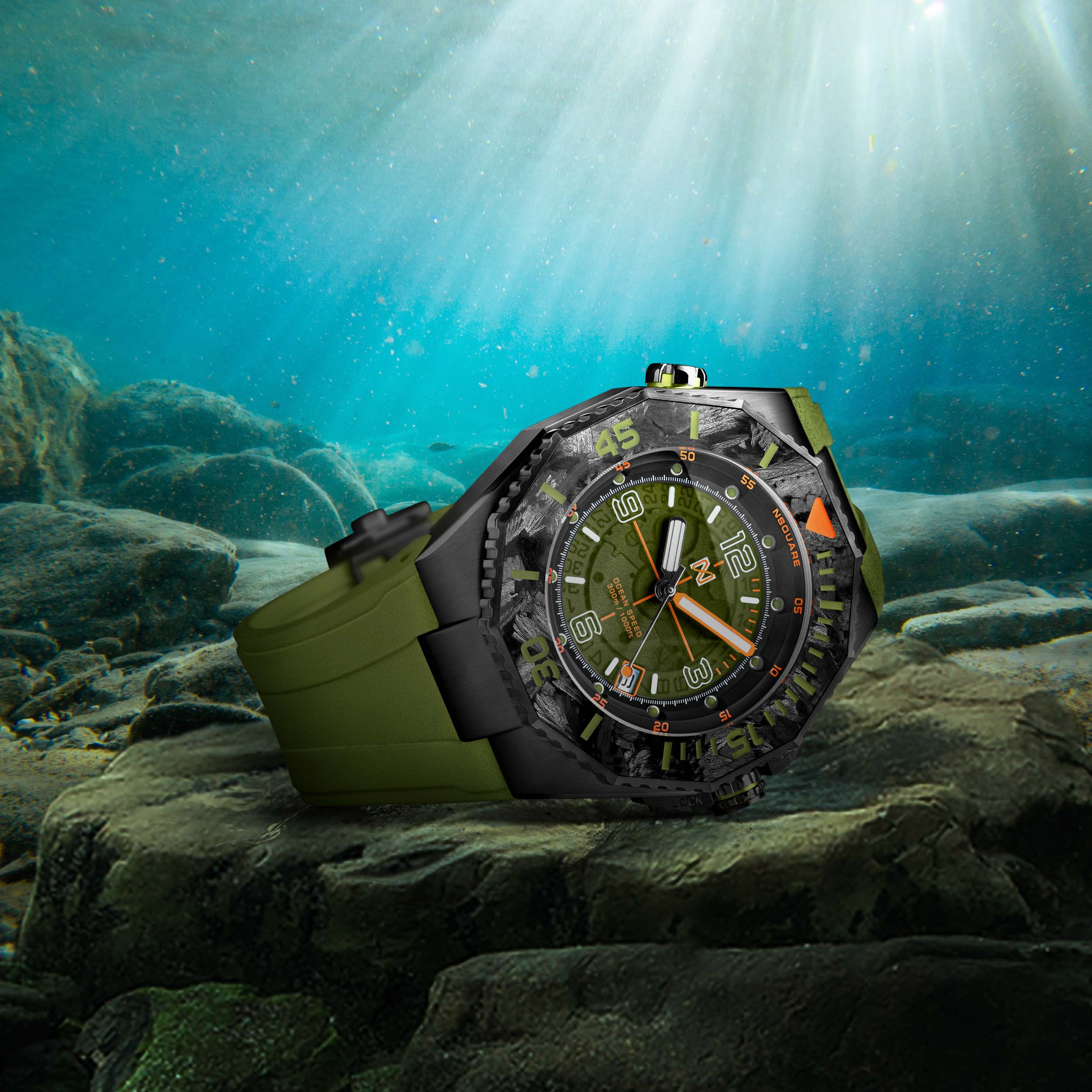 Nsquare Ocean Speed Diver Swiss Automatic Green-TIME.SHOP