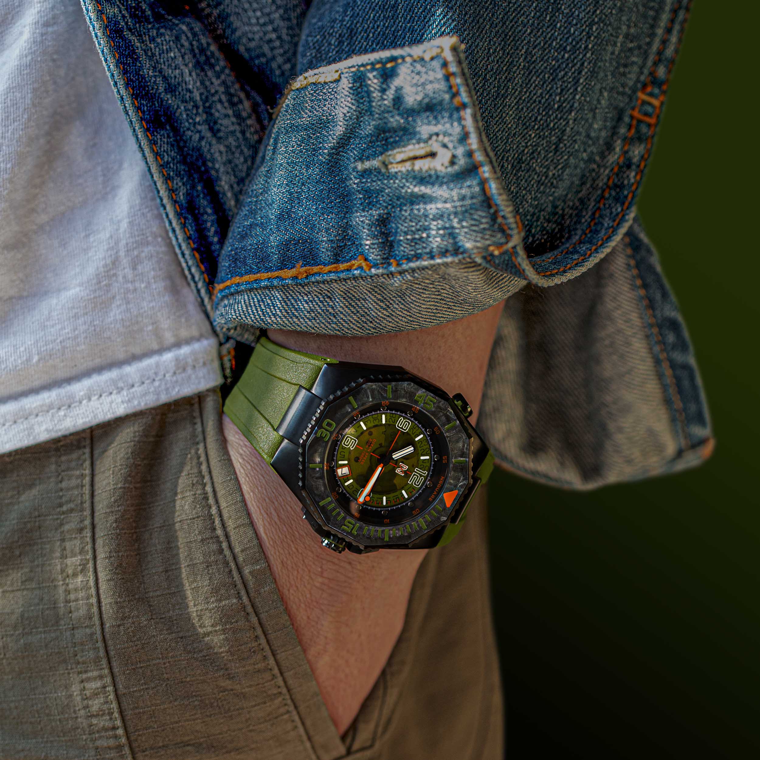 Nsquare Ocean Speed Diver Swiss Automatic Green-TIME.SHOP