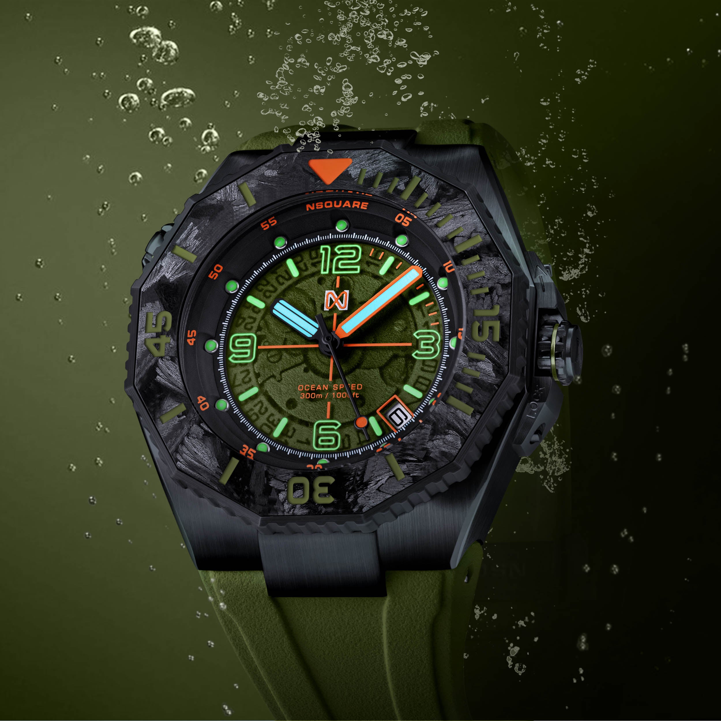 Nsquare Ocean Speed Diver Swiss Automatic Green-TIME.SHOP