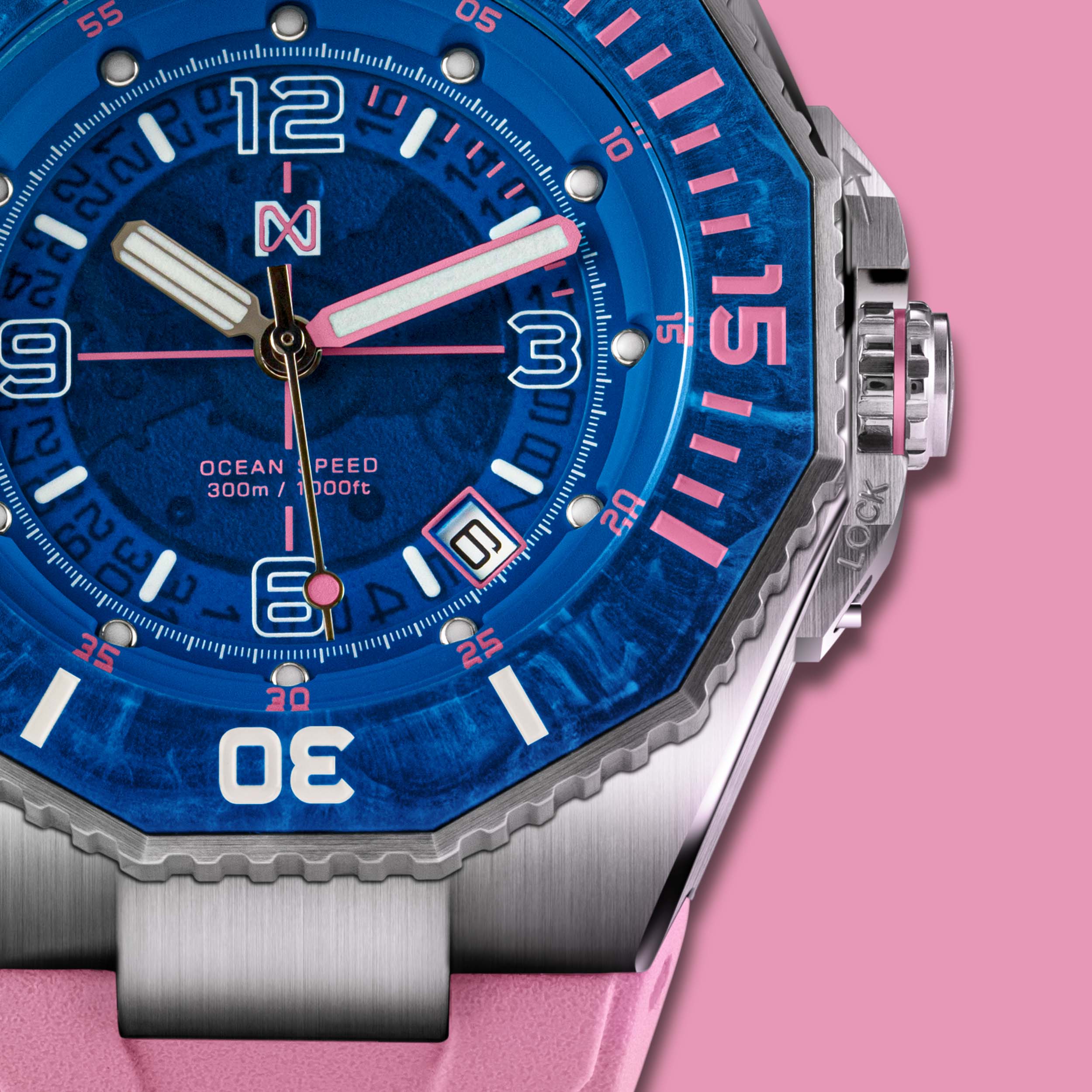 Nsquare Ocean Speed Diver Swiss Automatic Pink-TIME.SHOP