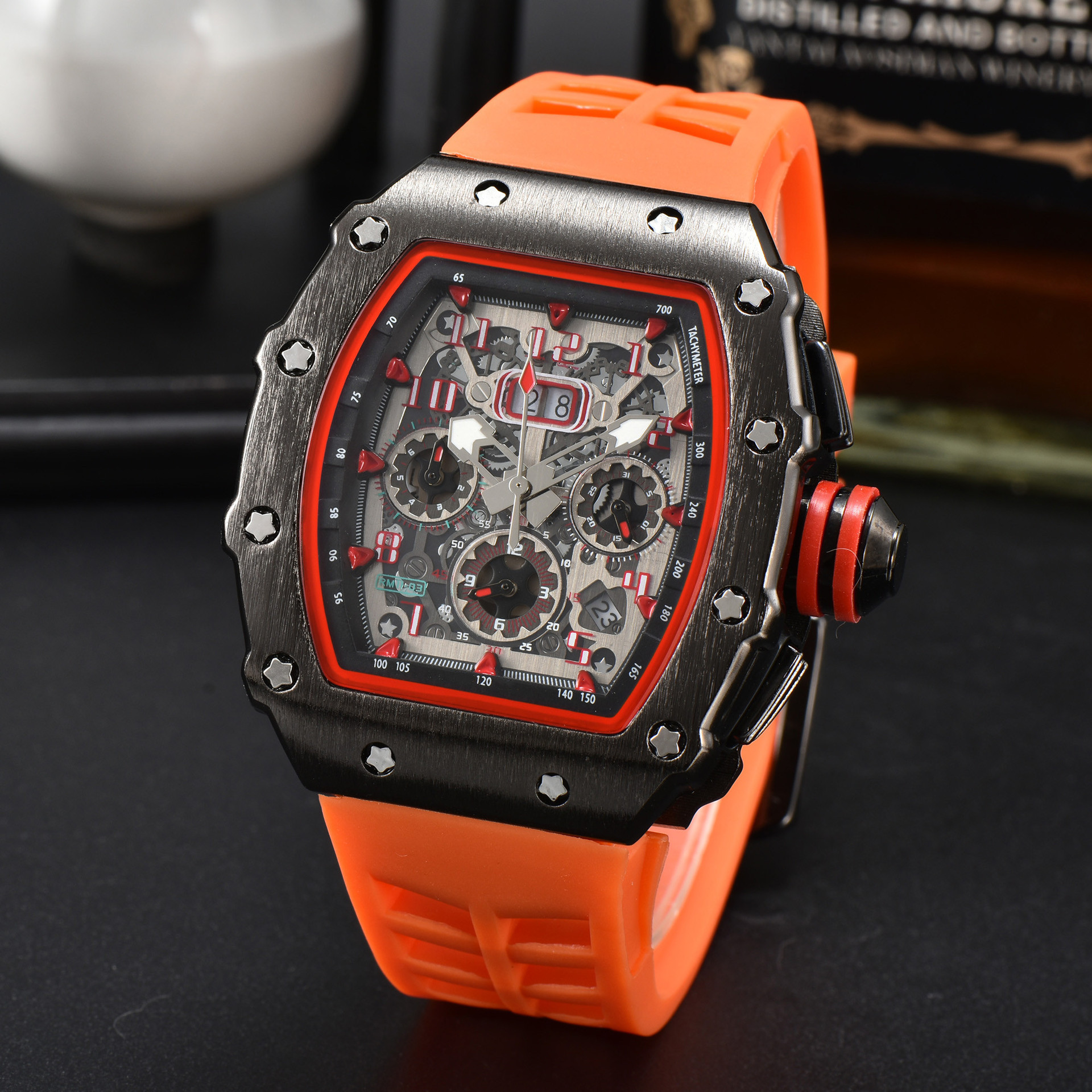 Chad six-pin full Diamond tape men's business explosions quartz chronograph business watches small wholesale-TIME.SHOP