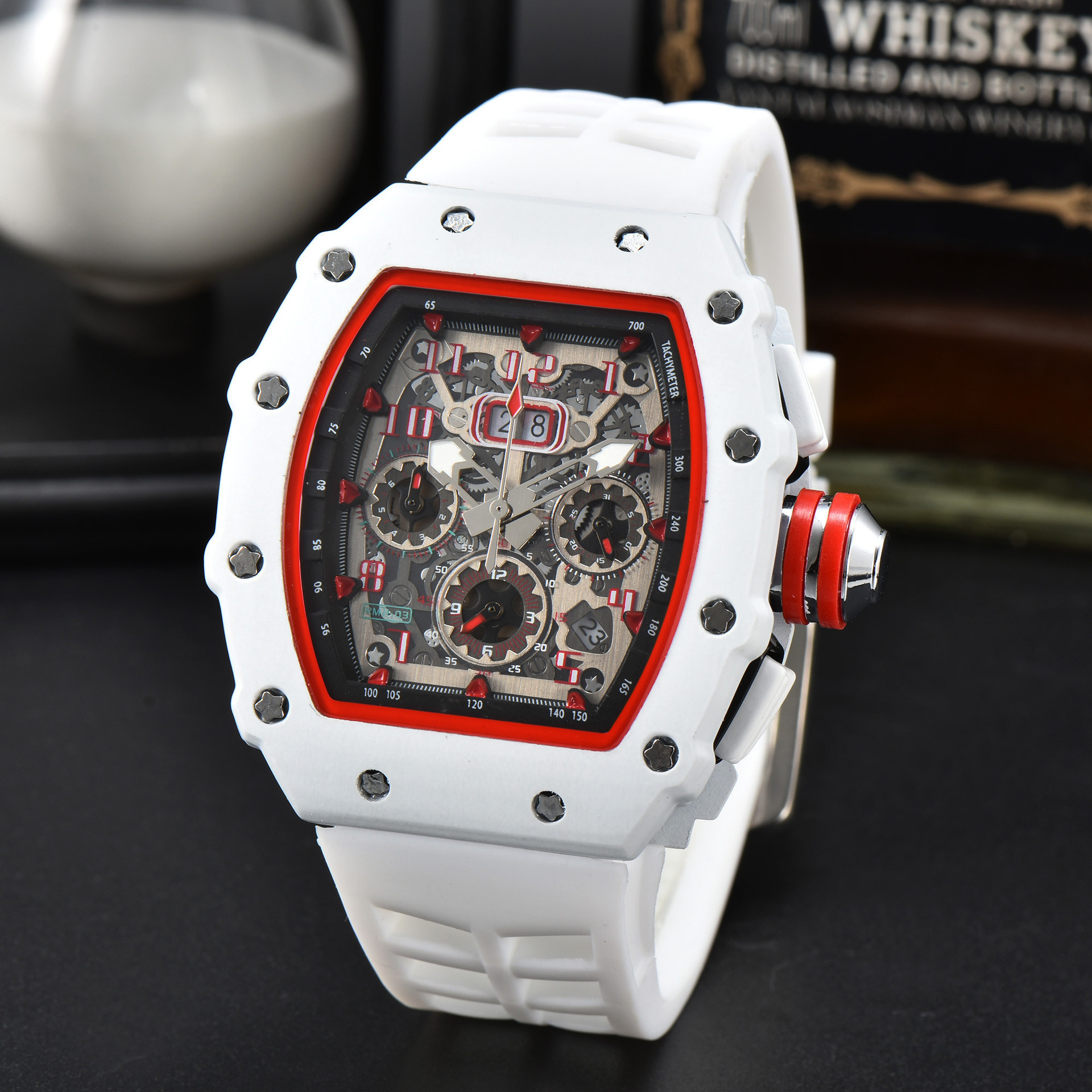 Chad six-pin full Diamond tape men's business explosions quartz chronograph business watches small wholesale-TIME.SHOP