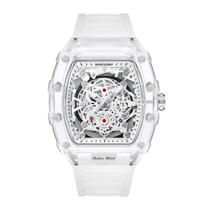 Cross-border watch personalized wine barrel quartz watch fashion transparent men's watch wholesale waterproof watch-TIME.SHOP