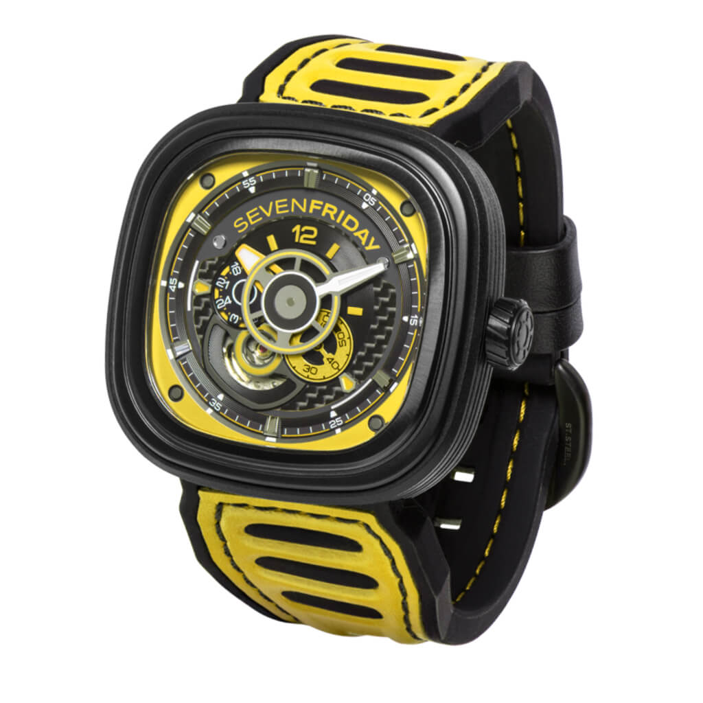 SEVENFRIDAY: P3B/03 RACING TEAM YELLOW HOT WATCH-TIME.SHOP