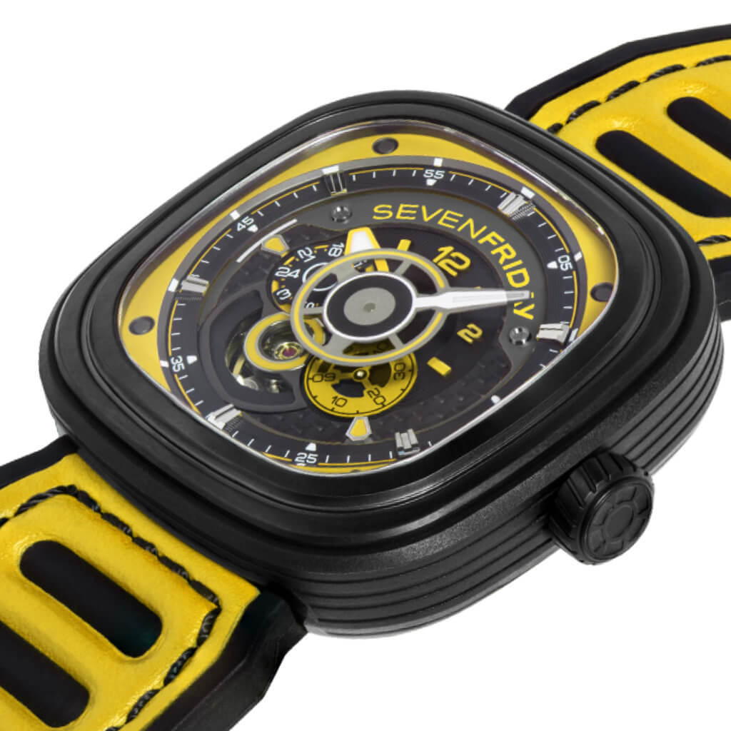 SEVENFRIDAY: P3B/03 RACING TEAM YELLOW HOT WATCH-TIME.SHOP