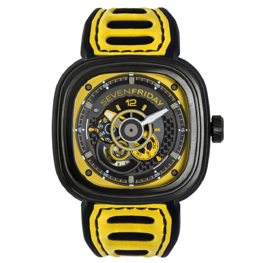 SEVENFRIDAY: P3B/03 RACING TEAM YELLOW HOT WATCH-TIME.SHOP